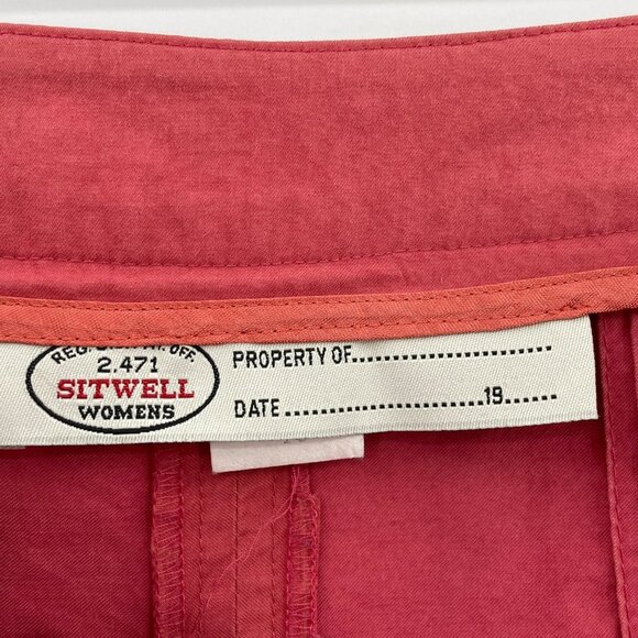 Anthropologie x Sitwell Pleated Mini Skirt Salmon Pink Nylon Cotton Made USA 10 - Picture 6 of 9